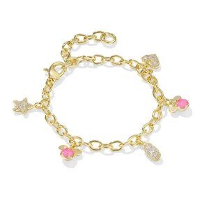 Disney | Kendra Scott Gold Mickey Mouse and Minnie Mouse Charm Bracelete